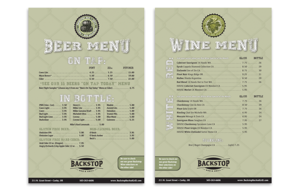 MENU 3 Backstop Bar & Grill