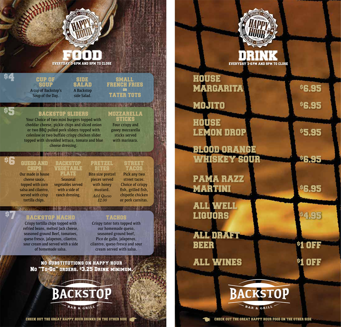 MENU 3 Backstop Bar & Grill