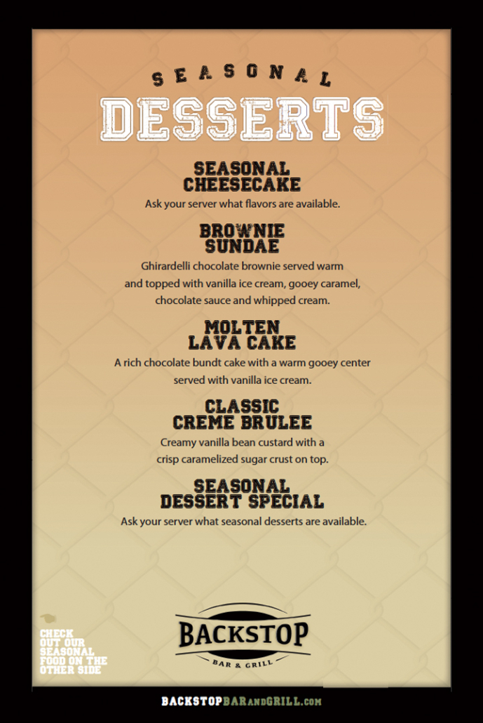 MENU 3 Backstop Bar & Grill