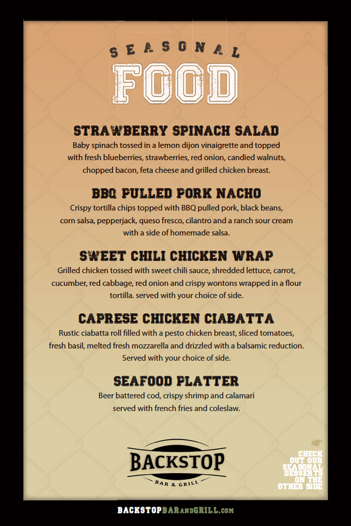 MENU 3 Backstop Bar & Grill